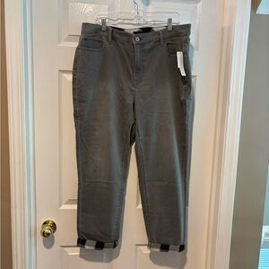 Talbots Grey Jeans with houndstooth cuffs NWT. Size 16W
